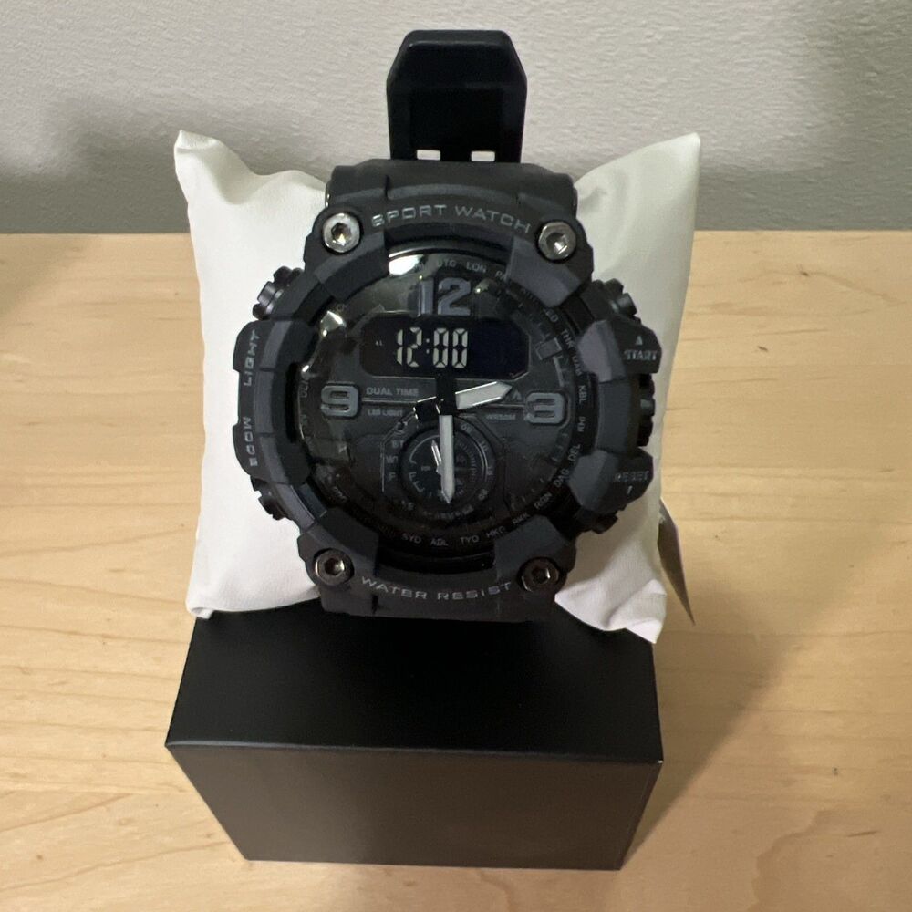 Activa Men's Black Analog & Digital Resin Sport Wristwatch with Original Box